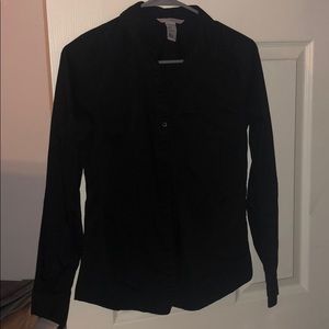 Women Black Button Up